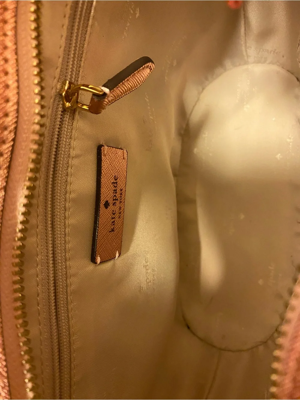 kate spade rose gold glitter tote